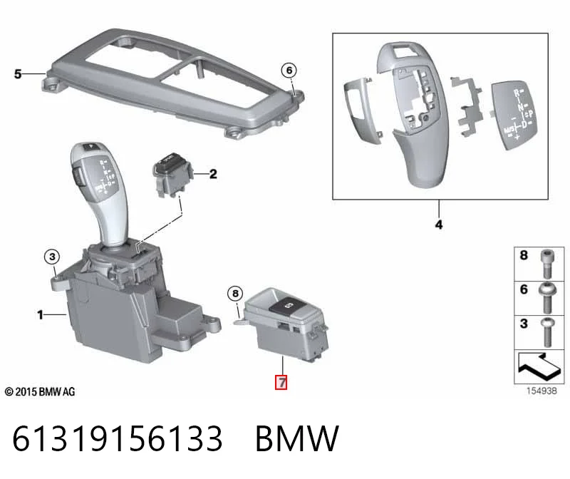 61319156133 BMW Tecla do freio de estacionamento eletromecânico