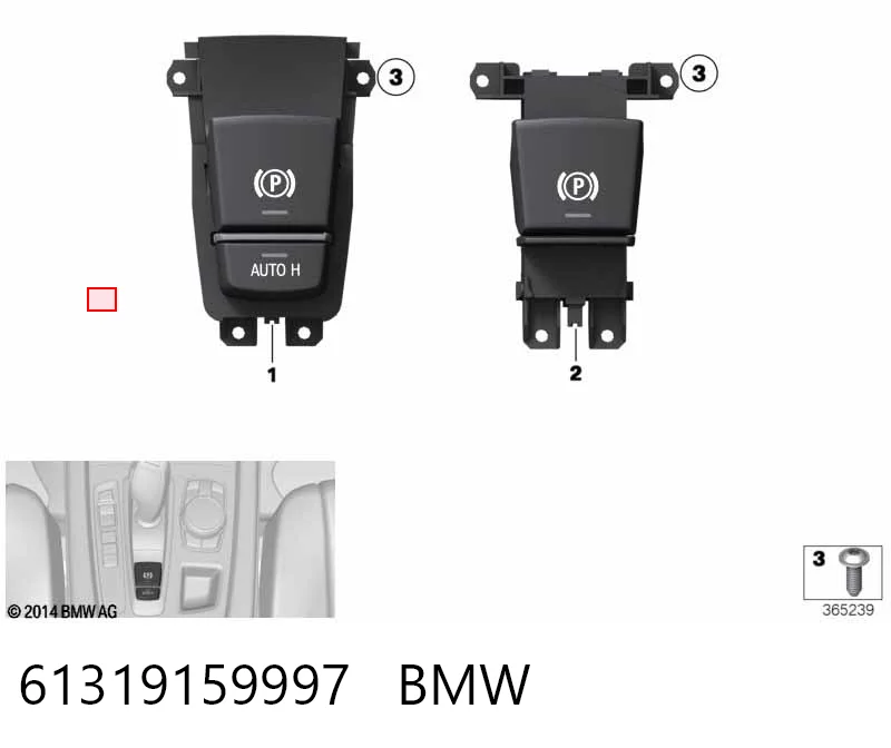 61319159997 BMW Tecla do freio de estacionamento eletromecânico