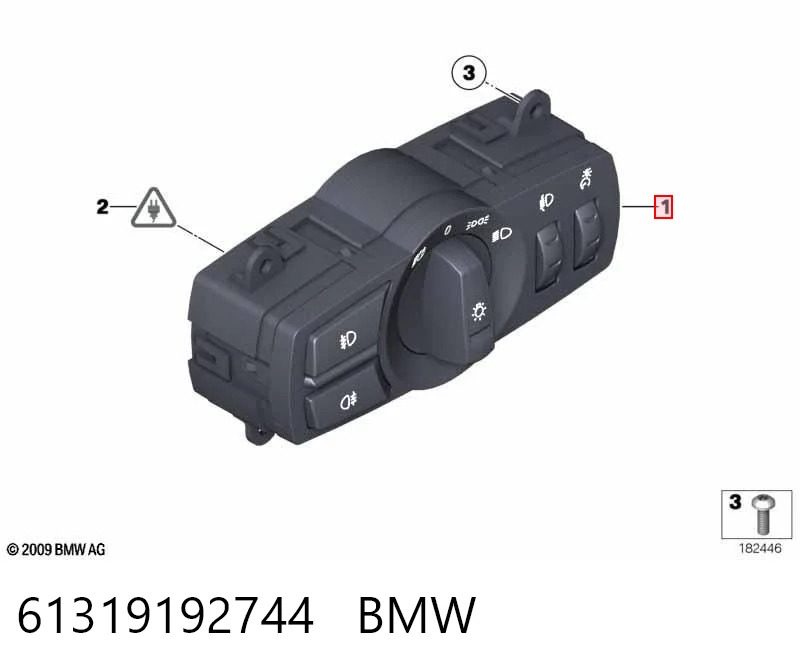 61319192744 BMW Comutador das luzes no "painel de instrumentos"