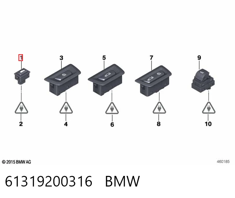 61319200316 BMW Botão de salão de acionamento de tampa de porta-malas (de 3ª/5ª porta (de tampa de alcapão)
