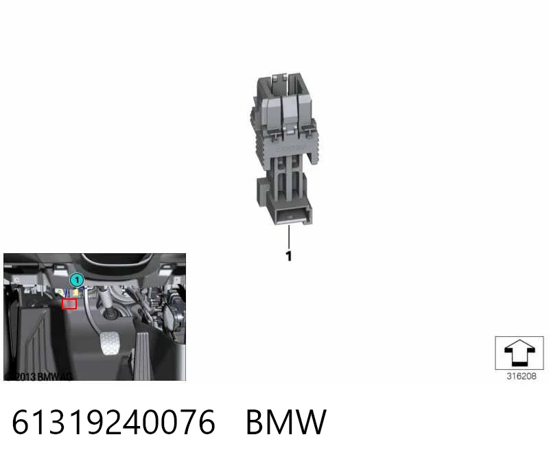 61319240076 BMW Sensor de ativação do sinal de parada