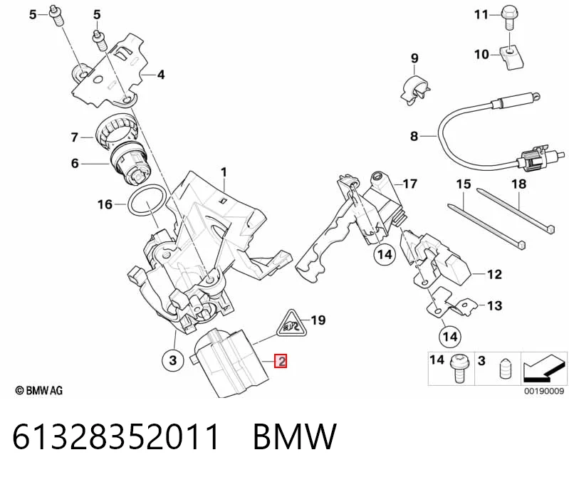 61328352011 BMW Grupo de contato de fecho de ignição