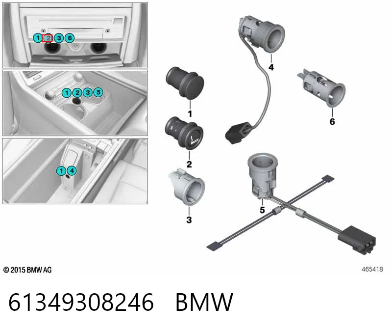  Acendedor de cigarros BMW 3 sedan (E46) (1998 - 2005) 