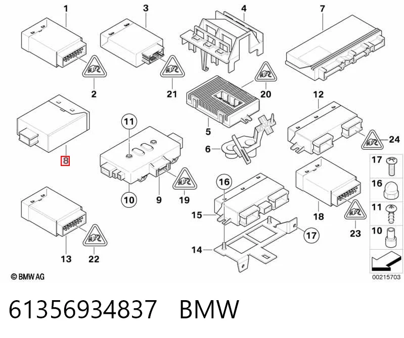6934837 BMW Módulo de direção (Centralina eletrônica) de iluminação adativa