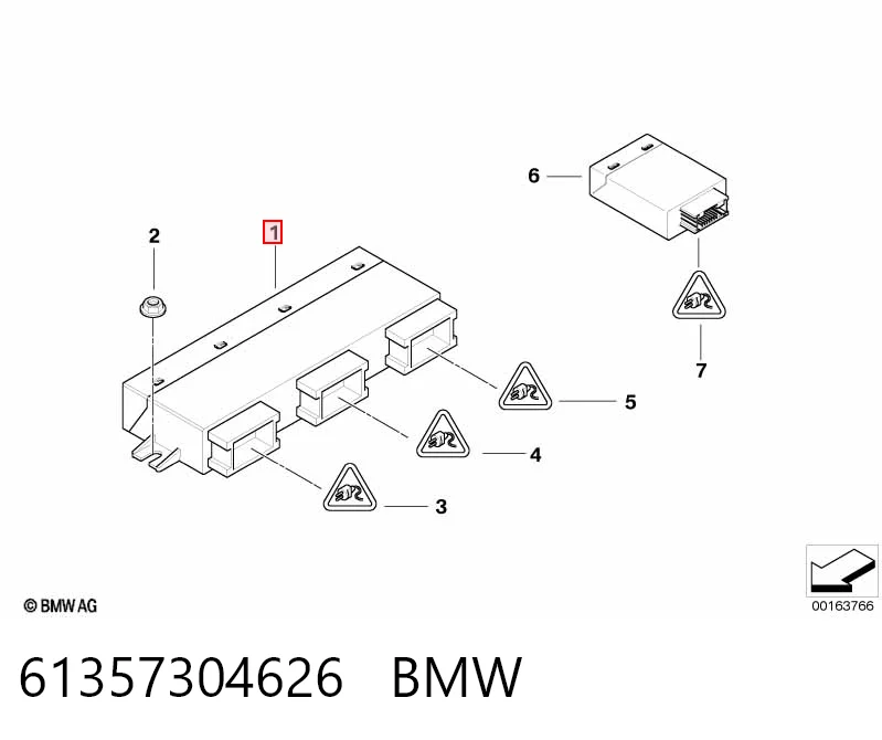 61357304626 BMW Módulo de direção (Centralina eletrônica) de abertura de tampa de porta-malas (de 3ª/5ª porta traseira)