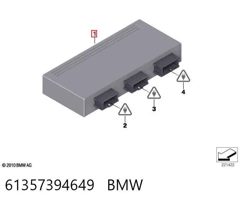 61357394649 BMW Módulo de direção (Centralina eletrônica) de abertura de tampa de porta-malas (de 3ª/5ª porta traseira)