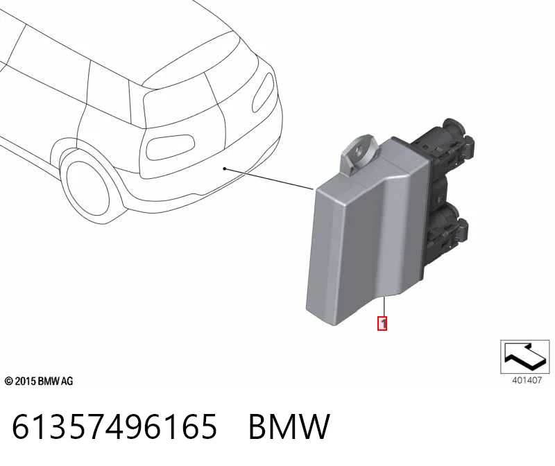 61357496165 BMW Módulo de direção (Centralina eletrônica) de abertura de tampa de porta-malas (de 3ª/5ª porta traseira)