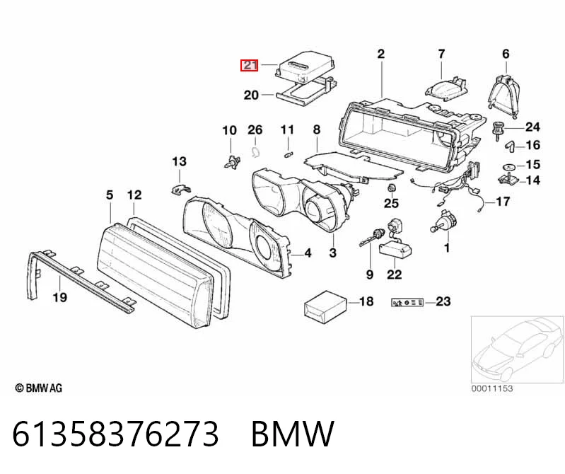 61358376273 BMW Unidade de encendido (xénon)