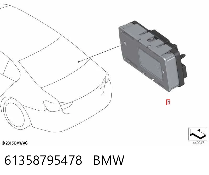 61358795478 BMW Unidade traseira do salão de dispositivos de segurança