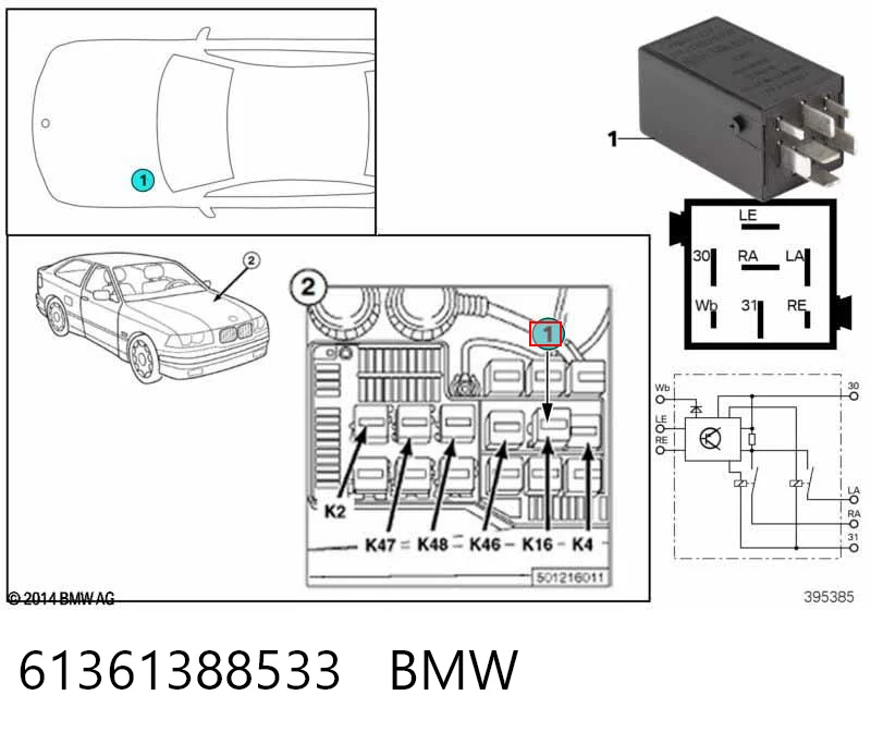61361388533 BMW Relê de pisca-pisca