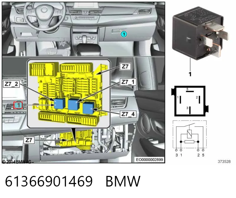 61366901469 BMW Relê elétrico multifuncional
