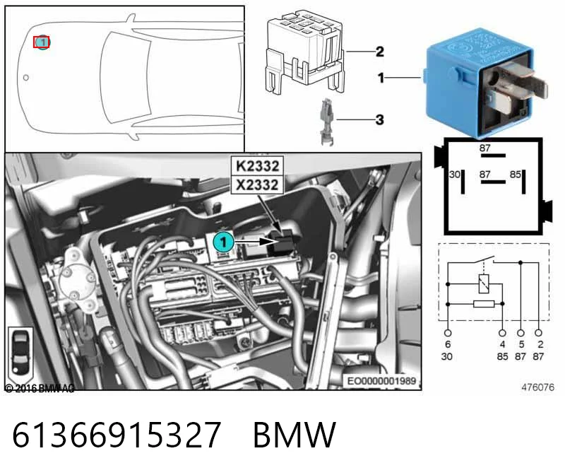 61366915327 BMW Relê elétrico multifuncional