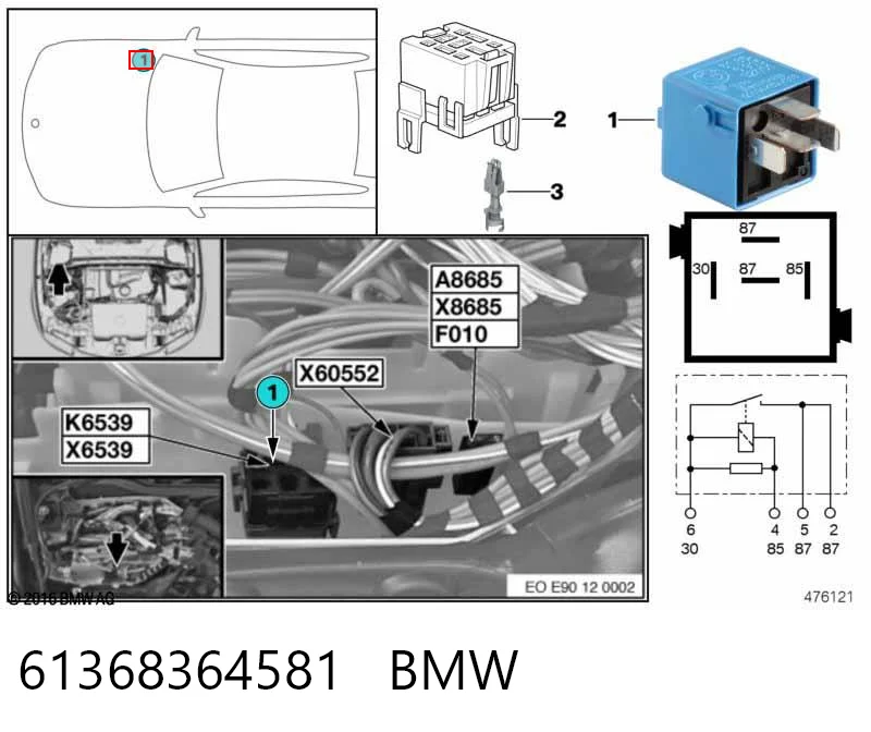 61368364581 BMW Relê elétrico multifuncional