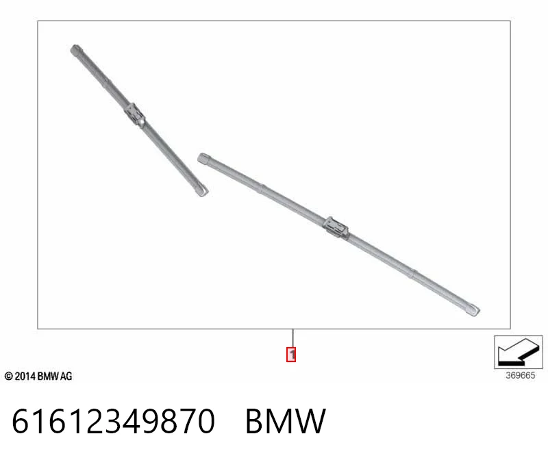 61612349870 BMW Limpa-pára-brisas do pára-brisas, kit de 2 un.