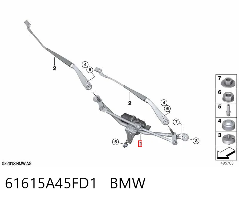 Trapézio de limpador pára-brisas BMW X5  G05, F95 ao melhor preço