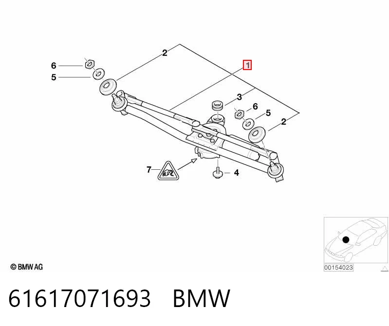 61617071693 BMW Trapézio de limpador pára-brisas