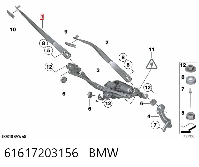 Braço de limpa-pára-brisas do pára-brisas para BMW 5  F10
