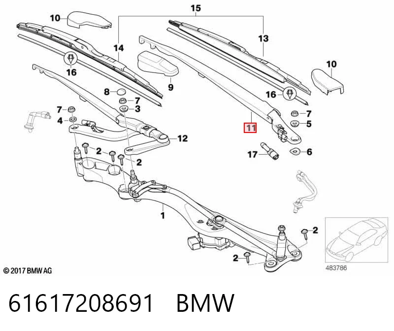 Braço de limpa-pára-brisas do pára-brisas BMW 7  E65, E66, E67 ao melhor preço