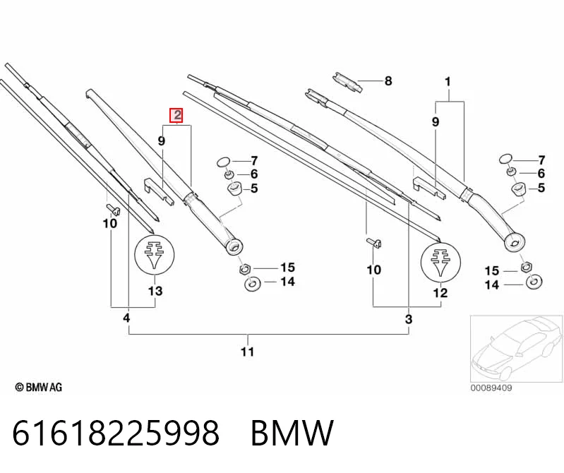 Braço de limpa-pára-brisas do pára-brisas para BMW 3  E46
