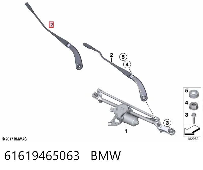 Braço de limpa-pára-brisas do pára-brisas para BMW 1  F20