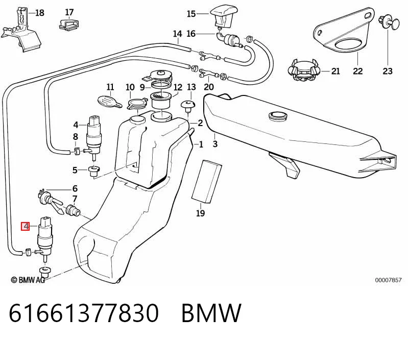 61661377830 BMW Bomba de motor de fluido para lavador de vidro dianteiro