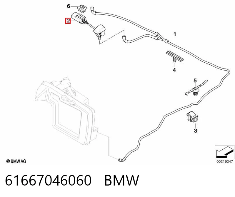 61667046060 BMW Injetor de fluido para lavador da luz dianteira