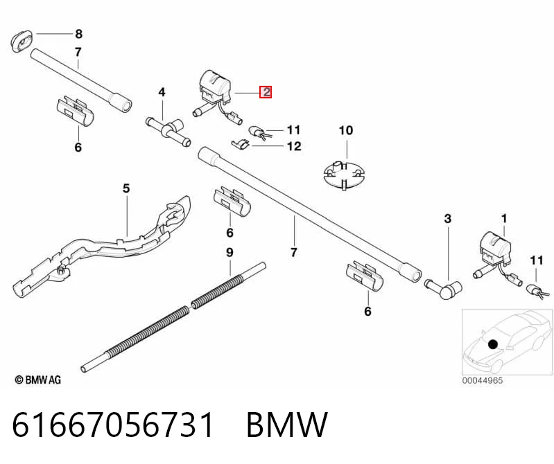 61667056731 BMW Injetor de fluido para lavador de pára-brisas