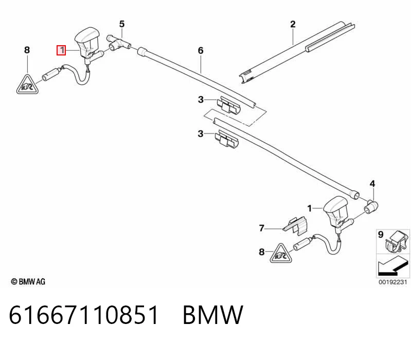 61667110851 BMW Injetor de fluido para lavador de pára-brisas