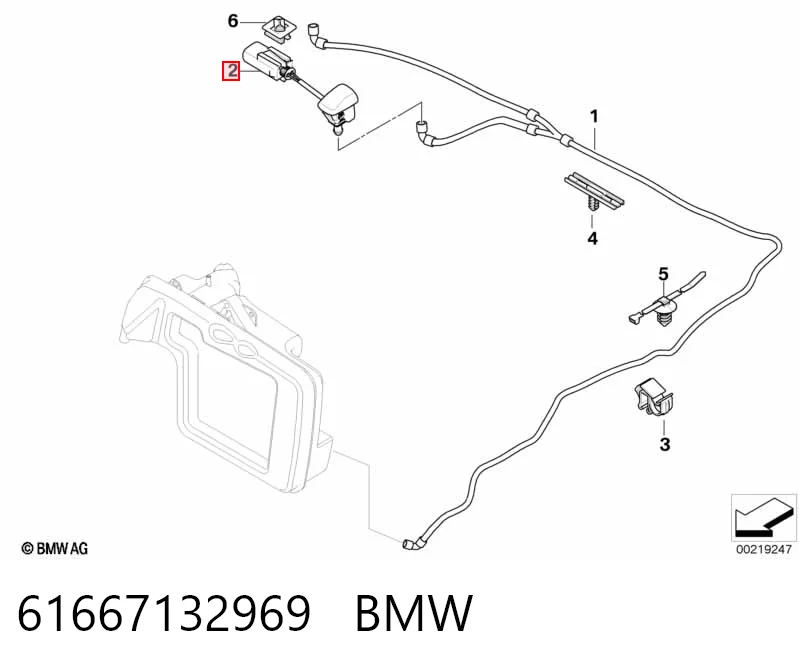 61667132969 BMW Injetor de fluido para lavador da luz dianteira