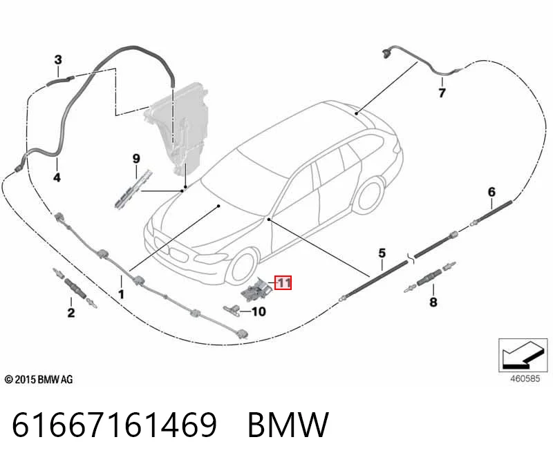 61667161469 BMW Injetor de fluido para lavador da luz dianteira