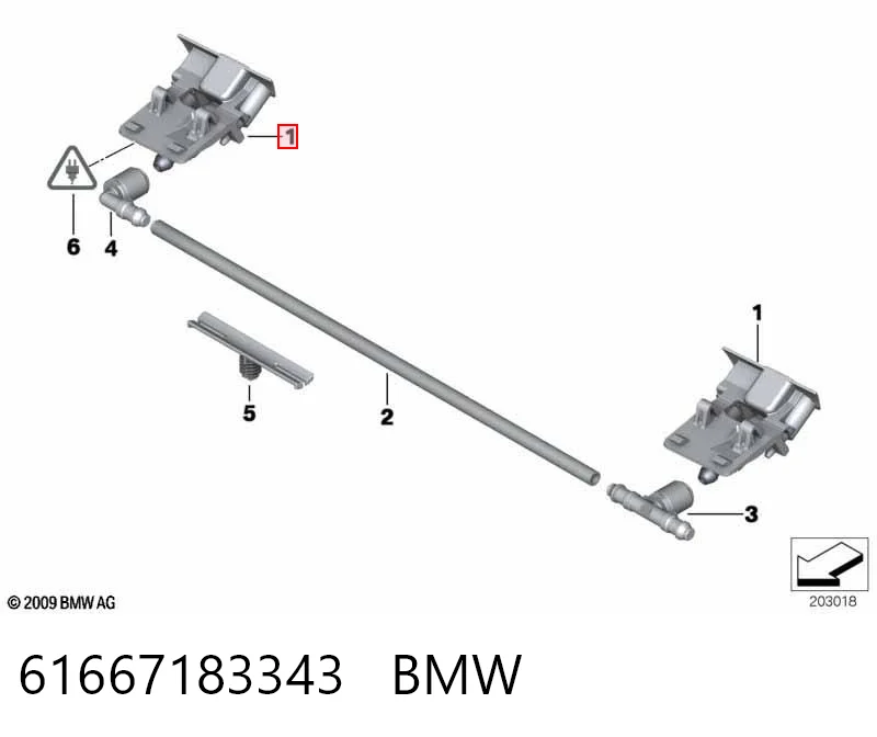 61667183343 BMW Injetor de fluido para lavador de pára-brisas