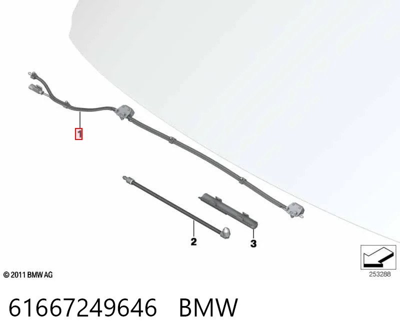 61667249646 BMW Injetor de fluido para lavador de pára-brisas