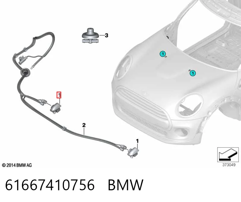 61667410756 BMW Injetor de fluido para lavador de pára-brisas