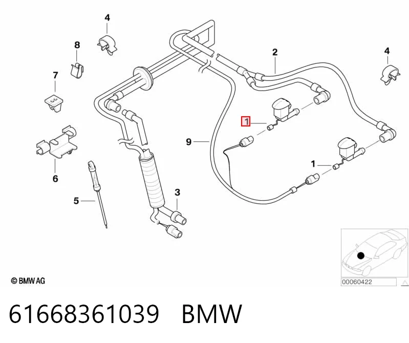 61668361039 BMW Injetor de fluido para lavador de pára-brisas