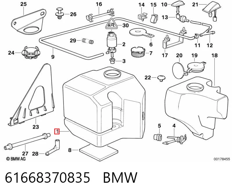 Tanque de fluido para lavador de vidro BMW 3  E36 ao melhor preço