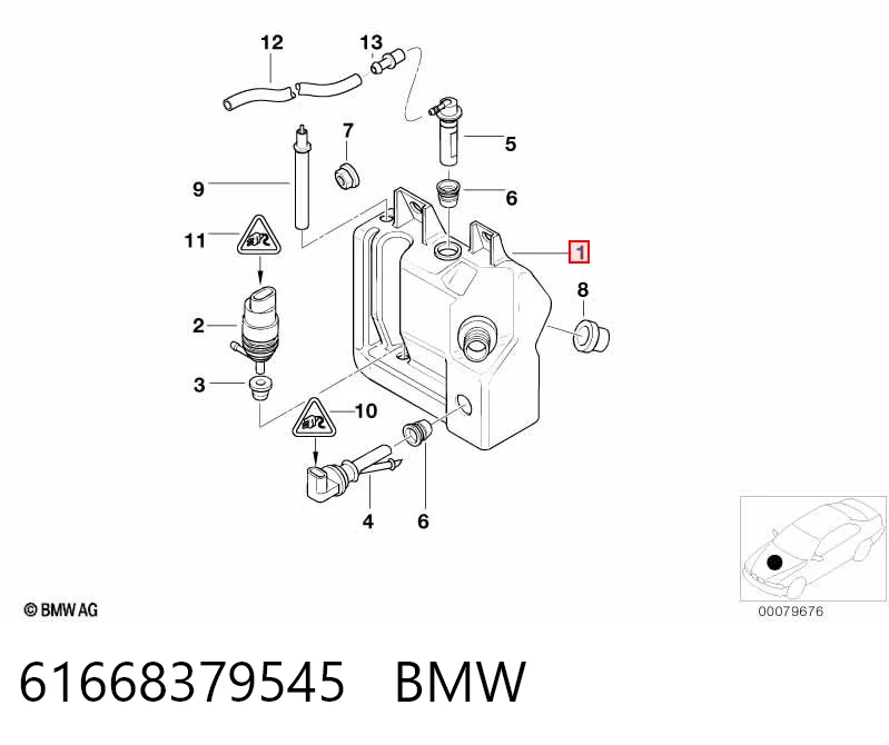 Tanque de fluido para lavador de vidro BMW 5  E39 ao melhor preço