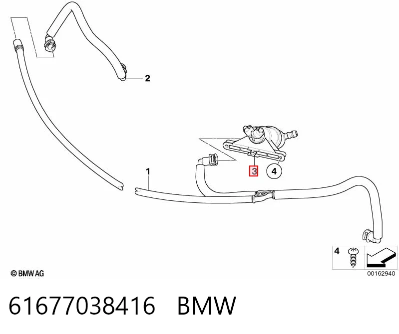 61677038416 BMW Injetor de fluido para lavador da luz dianteira direita