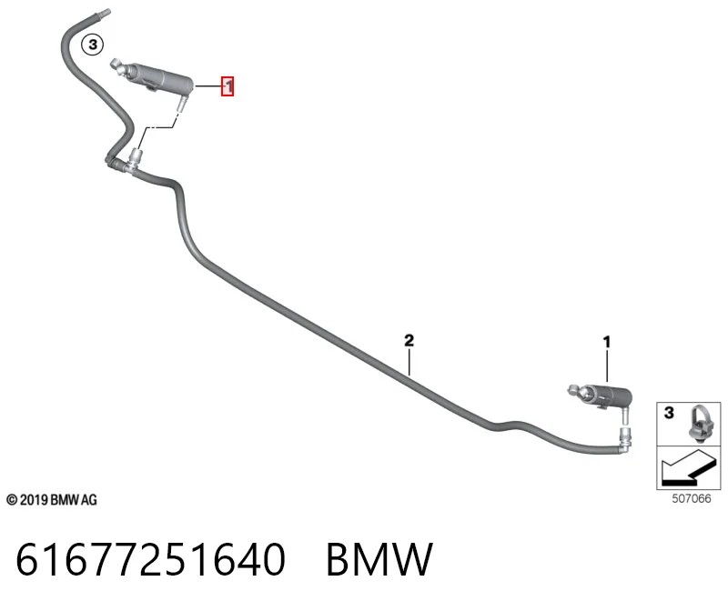 61677251640 BMW Injetor de fluido para lavador da luz dianteira