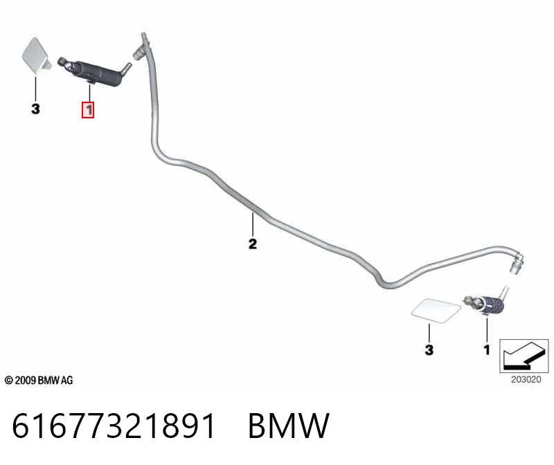 61677321891 BMW Injetor de fluido para lavador da luz dianteira esquerda