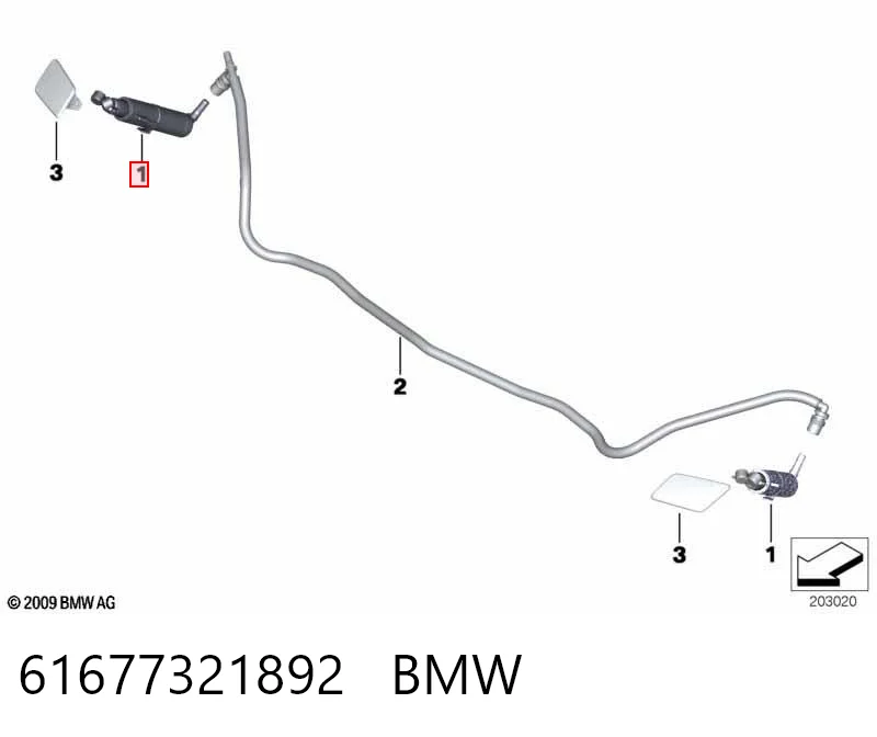 61677321892 BMW Injetor de fluido para lavador da luz dianteira direita