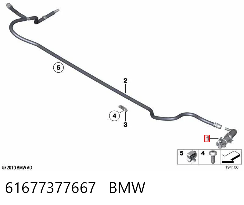 61677377667 BMW Injetor de fluido para lavador da luz dianteira esquerda