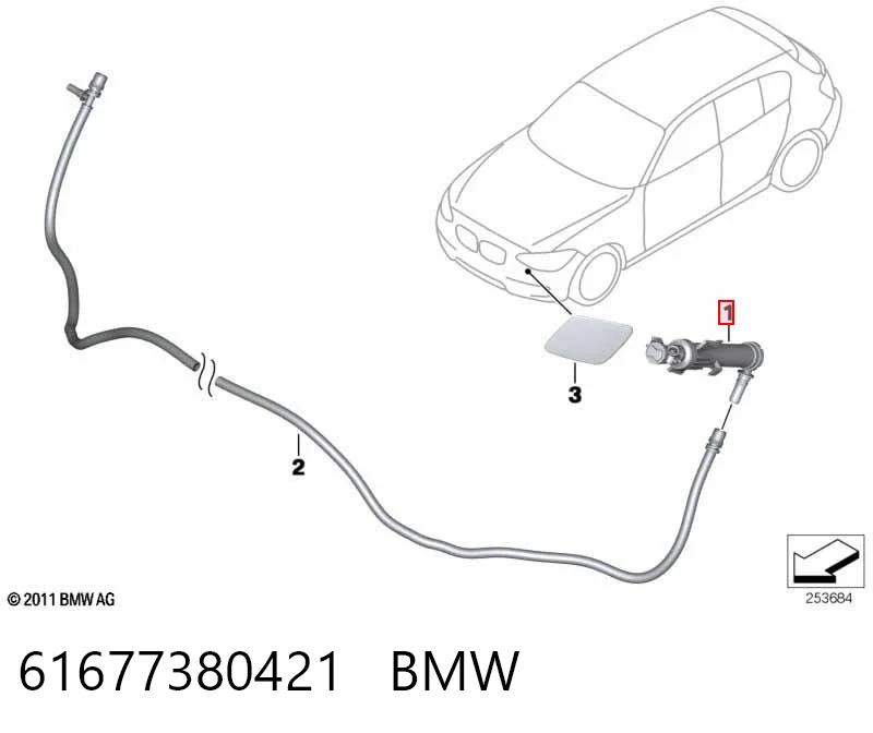 61677380421 BMW Injetor de fluido para lavador da luz dianteira esquerda
