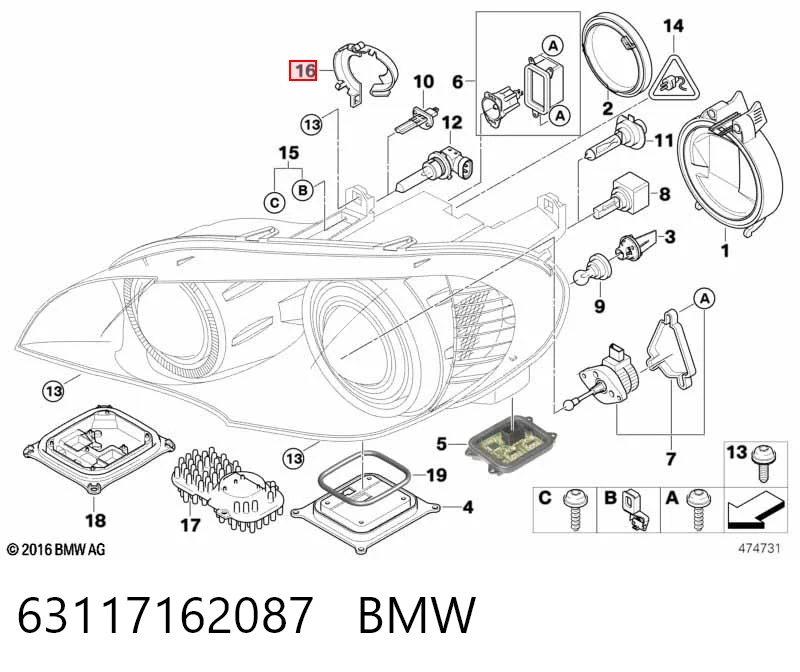 63117162087 BMW Base (casquilho) de lâmpada da luz