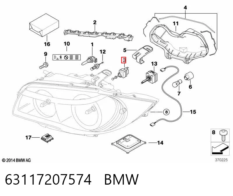 Corretor da luz para BMW 1 E81
