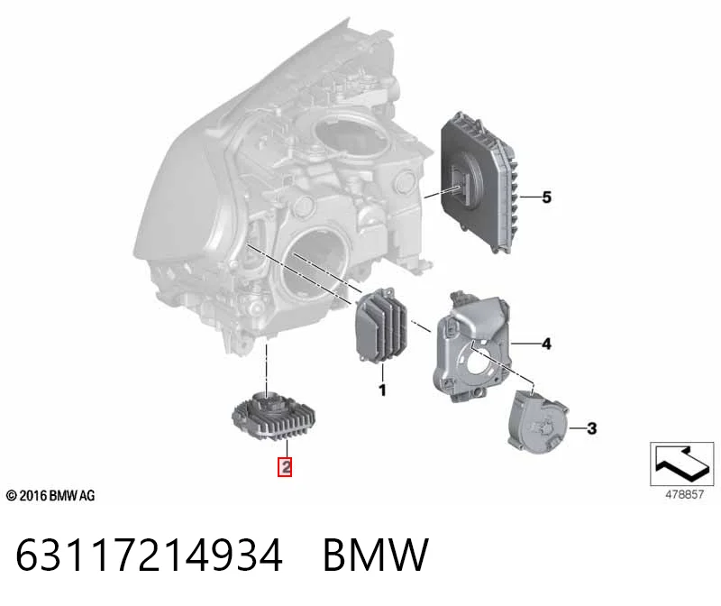 63117214934 BMW Módulo de direção (Centralina eletrônica) de iluminação diurna