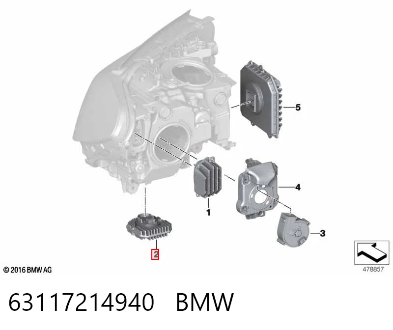 63117214940 BMW Módulo de direção (Centralina eletrônica) das luzes