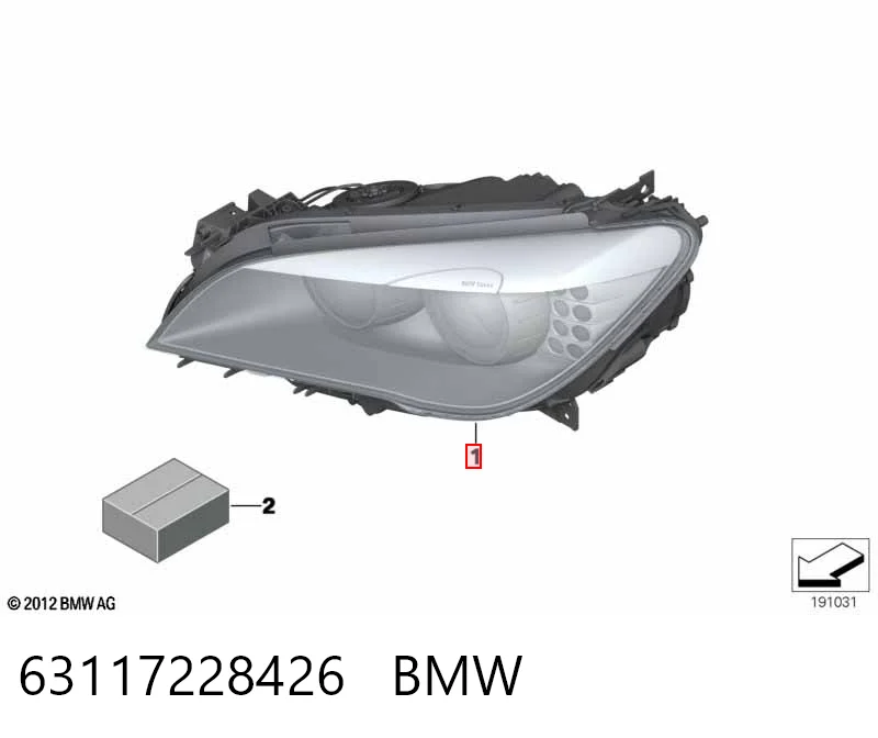  Luz direita BMW 7 sedan (F01, F02, F03, F04) (2008 - 2015) 
