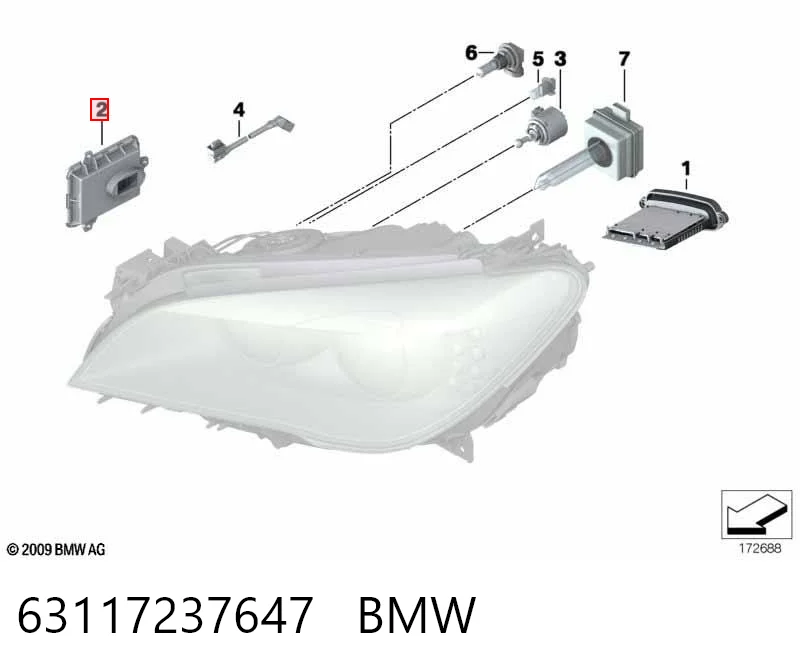 63117237647 BMW Xénon, unidade de controlo