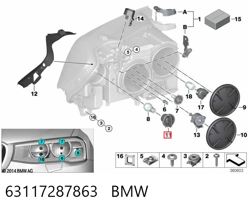63117287863 BMW Base (casquilho) de lâmpada da luz