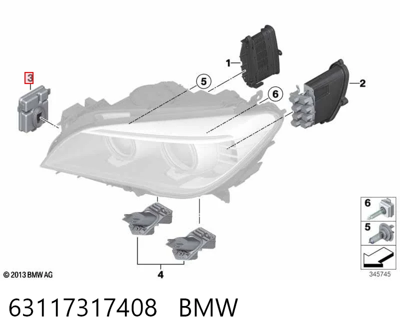 63117317408 BMW Unidade de encendido (xénon)